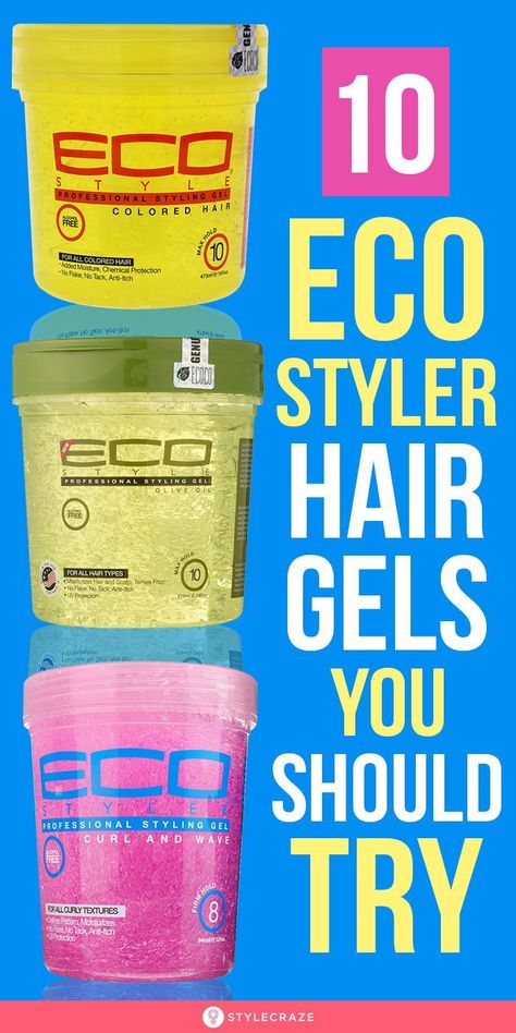 Eco Gel Hairstyles For Straight Hair, Eco Styler Gel Hairstyles, Eco Gel Natural Hair Curls, Hair Gel Styles Hairstyles, Best Hair Gel, Hair Gell, Gel For Hair, Eco Styler Gel, Styler Hair