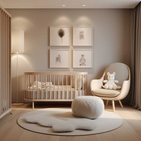 Making Magic with Newborn Room Decoration Ideas • 333+ Images • [ArtFacade] Dark Floor Nursery, Baby Girl Nursery Minimalist, Small Bedroom Nursery Ideas, Newborn Bedroom Ideas, Newborn Room Design, Newborn Baby Room Ideas, Baby Bedroom Ideas Newborn, Newborn Baby Room Design, Scandinavian Nursery Ideas