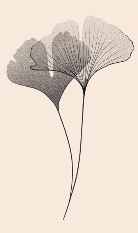 Ginkgo Leaf Drawing, Ginko Leaf Design, Ginko Leaf Tattoos, Ginkgo Tattoo, Ginkgo Leaf Tattoo, Art Deco Tattoo, Black Line Tattoo, Line Tattoo Ideas, Nouveau Tattoo