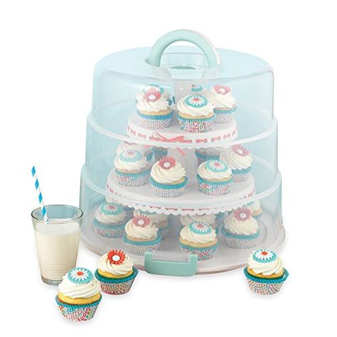 Sweet Creations Cupcake and Cakepop Display Carrier, Whit… Sea Cupcakes, Pie Carrier, 3 Layer Cakes, Cupcake Carrier, 40th Cake, 3 Tier Cake, Cake Carrier, Cupcake Holder, Tier Cake