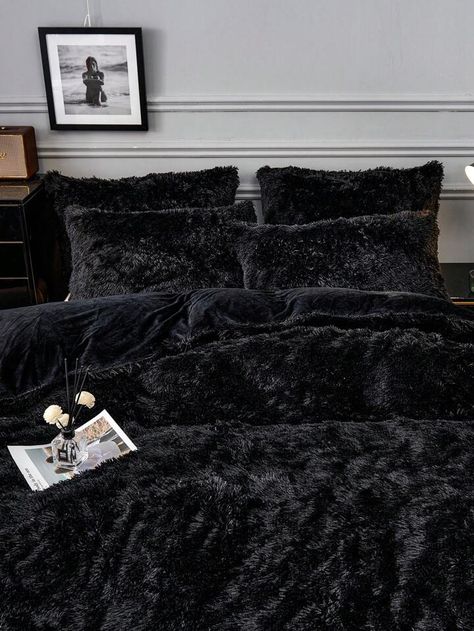 Warm Bedding, Pillow Case Bed, Fluffy Bedding, Black Duvet Cover, Striped Duvet Covers, Boho Bedding, Fluffy Blankets, Printed Sheets, Black Bedding