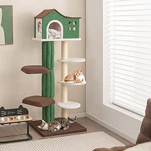 Tangkula Tall Cat Tree for Indoor Cat, 7-Tier 61” Modern Cat Tree Tower with Sisal Scratching Posts, Top Cat Condo, Soft Mohair Plush Fabric, Cute Cat Tree for Large Cats 20 lbs Heavy Duty Stylish Cat Tree, Tall Cat Tree, Multiple Cats, Cactus Cat, Cat Tree House, Modern Cat Tree, Cat Tree Condo, Top Cat, Activity Center