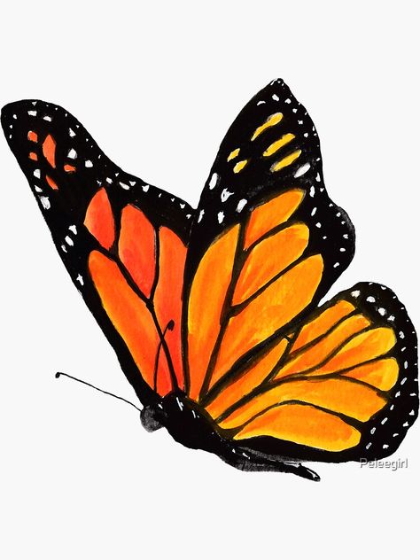 Watercolour Monarch Butterfly, Monarch Butterfly Side View, Paint Butterfly Acrylic, Painted Monarch Butterfly, Monarch Butterfly Rock Painting, Simple Monarch Butterfly Drawing, Accepting Imperfection, Monarch Butterfly Drawing, Butterfly Painting Easy