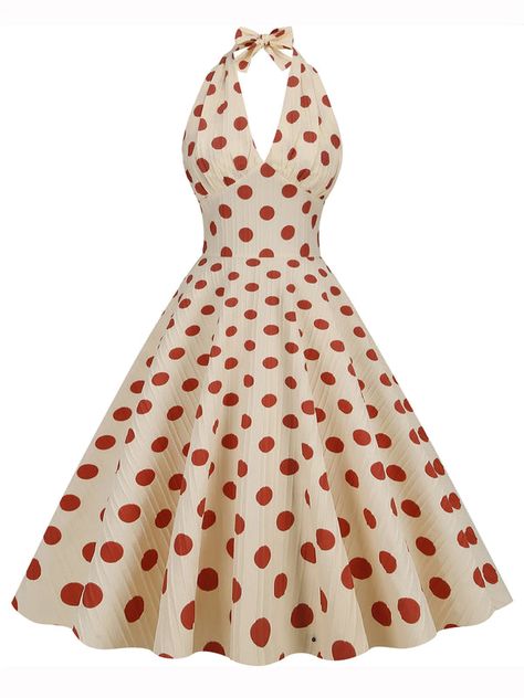 Robes Vintage, Hepburn Style, 50s Dresses, 1950s Dress, 50s Fashion, 1950s Fashion, Mode Vintage, Retro Dress, Dot Dress