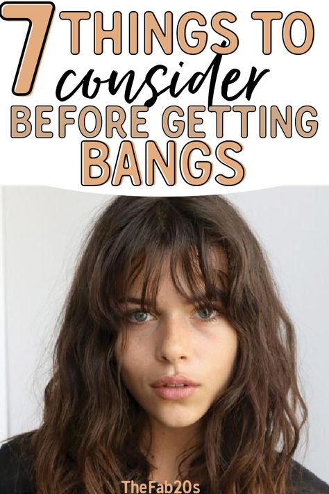 Should I get bangs?! Things to consider before grabbing the scissors and trimming your bangs! Although a new hairstyle can refresh your look, there are some things to keep in mind when you change up your look #bangs #shouldigetbangs #hairstyle #hairstyleideas Oval Face Bangs, Bangs And Glasses, Straight Across Bangs, Bangs Wavy Hair, Cut Bangs, Wavy Bangs, Cute Bangs, Textured Bangs, Hairstyle Color