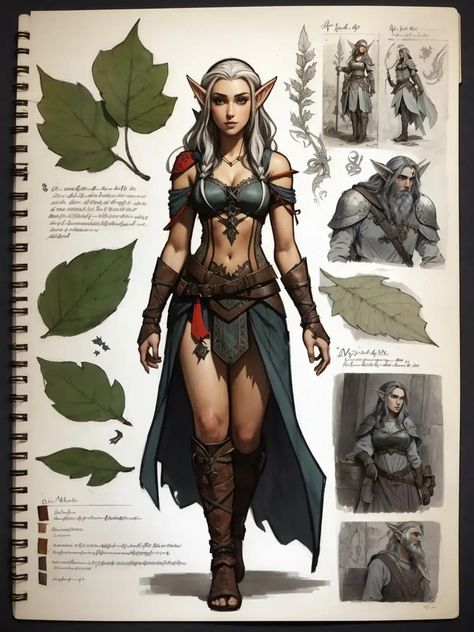 Beautiful elves Elf Warrior, Elf Characters, Female Elf, Elf Costume, Fantasy Races, Fantasy Inspiration, Female Character Design, Fantasy Clothing, Dnd Characters