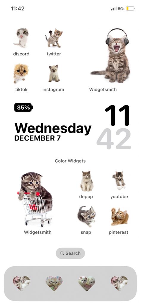 Cat Iphone Layout, Cat Homescreen Layout, Cat Phone Layout, Silly Homescreen, Cat Phone Theme, Cat Themed Phone, Cat Homescreen, Cat App Icon, Wallpaper Layouts