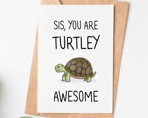 Design, Birthday, Funny, Turtley Awesome, Funny Birthday Card, Ink Transfer, Birthday Gift, Envelope