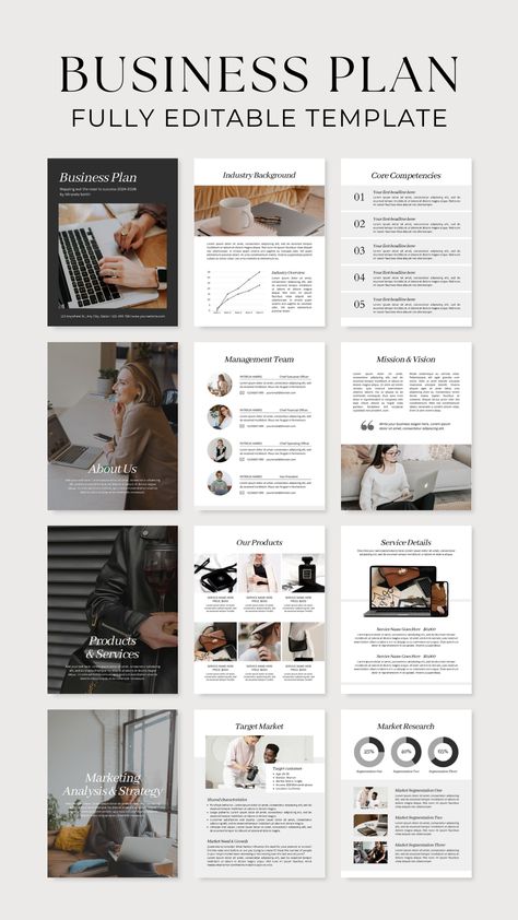 A professional and easy-to-use business plan template that covers everything you need to get started. The template will guide you through each stage of business planning, and help you write a business plan quickly and efficiently. Whether you're writing to launch a new business, get funding, or develop a business strategy —our template will help you achieve your goals! Business Plan Template Free Printables, Christian Business Ideas, Notion For Business, Business Plan Layout, Second Brain Notion, Notion Weekly Planner, Business Plan Design, Business Planner Template, Notion Weekly