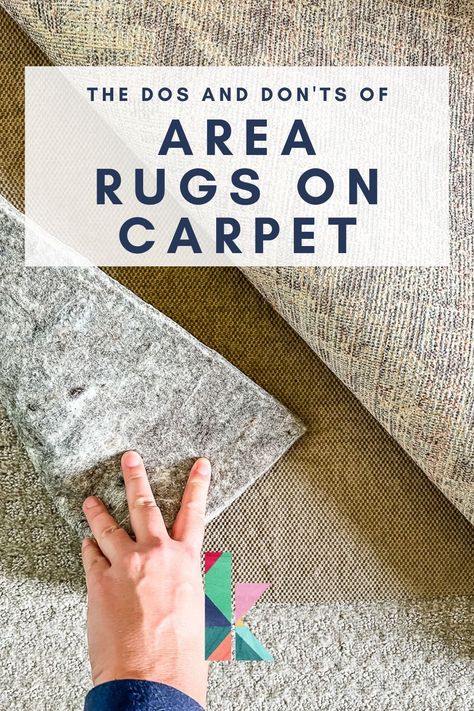 Rug On Rug Living Room, Rugs In Living Room On Carpet, Rug Over Carpet In Bedroom, Layering Rugs Over Carpet Living Room, Rug And Carpet, Rug In Carpeted Living Room, Grey Carpet With Rug, Rug For Carpeted Bedroom, Rug On A Rug