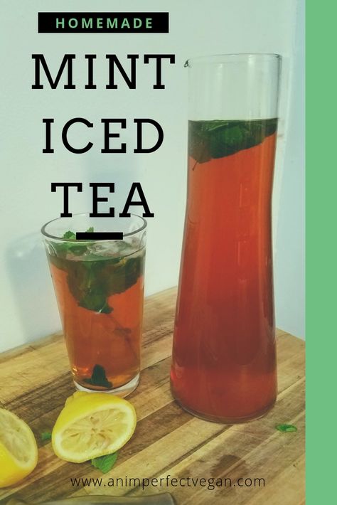 Mint Ice Tea Recipe, Fresh Mint Iced Tea, Fresh Mint Tea Recipe, Peppermint Iced Tea, Iced Mint Tea, Homemade Mint Tea, Iced Mint Tea Recipe, Lemon Mint Tea, Summer Refreshers