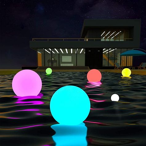 Interesting lighting for your evening pool party - The Gadgeteer Floating Pool Lights, Led Pool Lighting, Pool Lights, Pool Ball, Floating Lights, Pool Light, Deck Lighting, Color Changing Lights, Mood Light