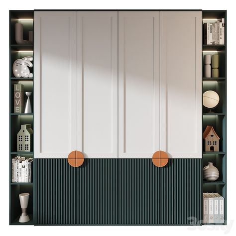 Furniture composition GHS-2566 - Wardrobe - 3D model Wardrobe Panel Design, Pu Wardrobe Design, Wardrobe Exterior Design, Cupboards Bedroom Modern, Wardrobe Door Ideas, Wardrobe Design Modern Interiors, Modern Wardrobe Designs, Bedroom Wardrobe Design Ideas, Wardrobe Shutter Design