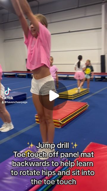 Toe Touch Drills, Cheer Jump Drills, Cheer Drills, Cheer Jumps, Allstar Cheerleading, Toe Touches, Cheer Coaches, Cheer Squad, All Star Cheer