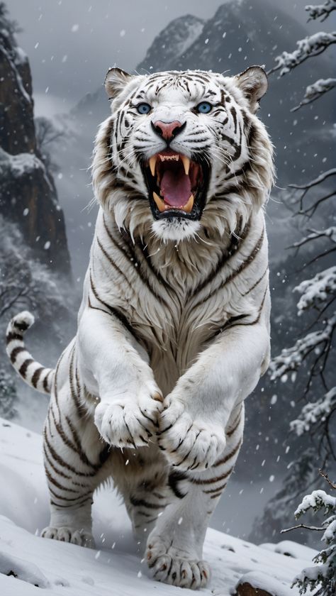 Snow Tiger Wallpaper, White Tiger Pictures, Most Dangerous Animals, Snow Tiger, Tiger Images, Wild Animal Wallpaper, Tiger Artwork, Tiger Wallpaper, Tiger Pictures