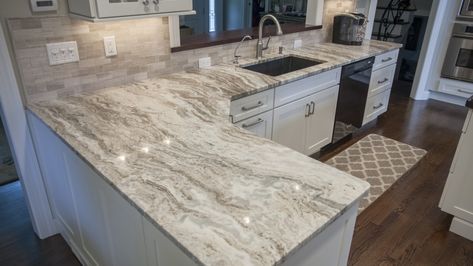 Fantasy Brown Quartzite Kitchen Countertop w/ Straight Edge. Fantasy Brown Quartzite, Fantasy Brown Granite, Brown Granite Countertops, Natural Stone Kitchen, Fantasy Brown, Outdoor Kitchen Countertops, Brown Granite, Outdoor Kitchen Appliances, Kitchen Countertop Materials