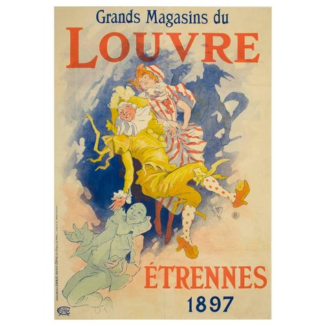 Vintage Chéret for Louvre Jules Cheret Posters, Jules Cheret, French Poster, Poster Ads, Book Plates, Poster Size, Department Store, Travel Posters, Cool Words