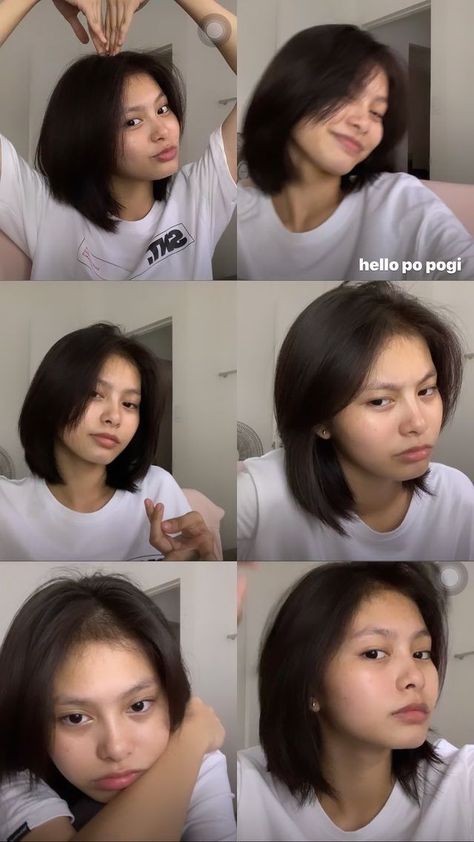 Feby Villar Haircut, Feby Villar Icon, Poses For Short Hair, Feby Villar, Lee Joo Young Hair, Rosé Visual, Korean Bangs, Long Gray Hair, Diy Fashion Hacks