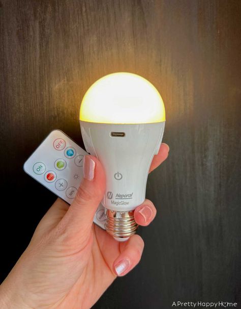 Rechargeable light bulbs are a bright idea for those areas where you don't have an outlet or hardwired light. Magic Light Bulb, Rechargeable Light Bulb Hack, Battery Operated Light Bulbs, Battery Operated Light Bulb, Cordless Lights, Battery Light Bulb, Rechargeable Light Bulb, Wireless Light Bulb, Hallway Lamp