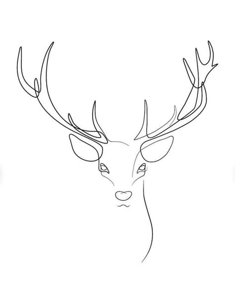 Buck Outline Tattoo, One Line Deer Tattoo, Fine Line Stag Tattoo, Deer Patronus Tattoo, Deer Tattoo Minimalist, Deer Line Tattoo, Deer Fine Line Tattoo, Minimal Deer Tattoo, Buck Tattoo Design