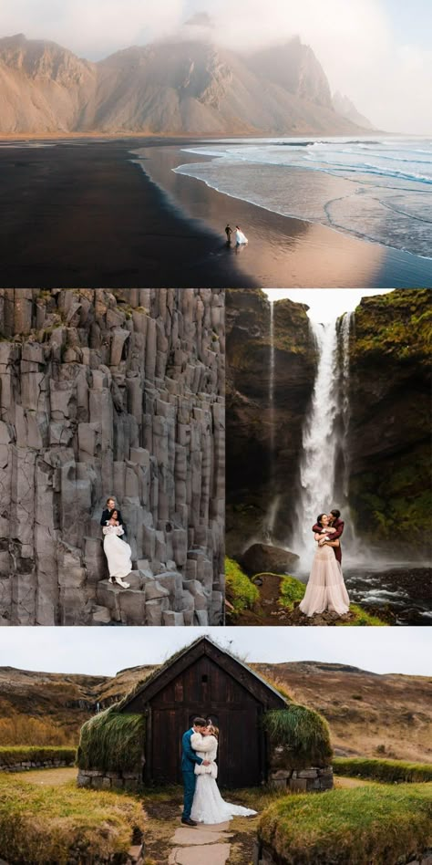 An Iceland elopement is the stuff of fairytales. If you're thinking about eloping in Iceland, we talk about everything you need to know. How to elope in Iceland, the best places to elope in Iceland, and how to plan your Iceland elopement! #icelandelopement Iceland Photoshoot, Elegant Long Sleeve Wedding Dresses, Outdoor Wedding Backdrops, Iceland Elopement, Destination Wedding Decor, Iceland Photos, Iceland Photography, Best Places To Elope, Where To Elope