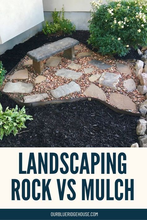 landscape rock vs mulch, which is better for your backyard, and what to consider before landscaping your yard. #landscaping #yardwork Mulch Vs Rock Landscaping, Landscaping Rock, Landscape Rock, Cost To Build, Which Is Better, Yard Work, House Landscape, Lava Rock, Landscaping With Rocks