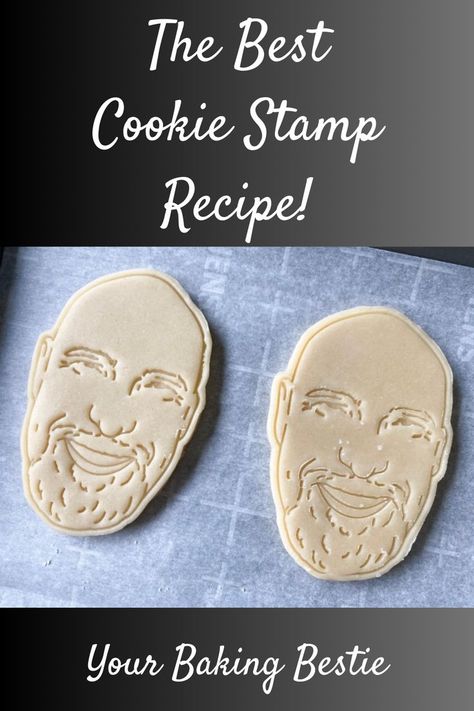 best cookie stamp recipe Stamped Sugar Cookie Recipe, Cookie Stamp Recipe, Baking Besties, Stamp Cookies Recipe, Face Cookies, Best Biscuit Recipe, Crispy Cookies, Only One You, Personalized Cookies