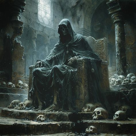 "The necromancer's throne, where shadows reign supreme 👑💀. The lord of darkness surveys his domain. #lordofdeath #darkthrone #gothicaesthetic #necromancer #spookyvibes #shadowrealm #undeadking #darkfantasyart #hauntedruins #ancientpower #gothiccastle #darkmystery #eternaldarkness #darkaesthetic #grimlord #darklord #ghostlyrealm #chillingbeauty #skeletalthrone #gothicvibes #gloomykingdom #mysticalshadows #forbiddencastle" 🖤💀🔥🕯 Necromancer Aesthetic, Necromancer Book, Lord Of Darkness, Gothic Castle, Dj Images, Gothic Aesthetic, Dark Lord, Catholic Art, Dark Ages