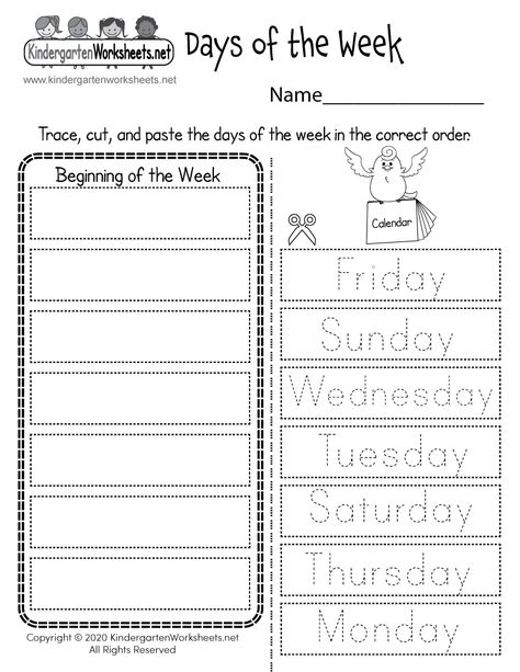 Days of the Week Worksheet - Free Printable, Digital, & PDF Abeka Pre K 4, Abeka Kindergarten Free Printable, Days Of The Week Printables Free Worksheets, Year 2 Worksheets Free Printables, Days If The Week Printable, Kindergarten Days Of The Week Printable, Worksheet About Days Of The Week, How To Teach Days Of The Week, Elementary Worksheets Free Printable