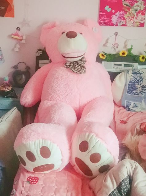 giant pink teddy bear Giant Pink Teddy Bear, Oversized Teddy Bear, Snack Station, Normal House, Thinking Of You Quotes, Giant Teddy Bear, Movie Snacks, Pink Bear, Pink Teddy Bear