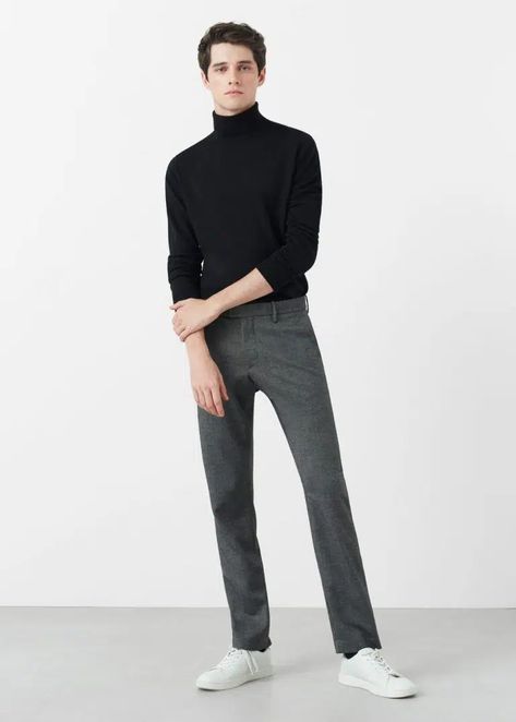 Black Turtle Neck, Male Pose Reference, Male Models Poses, Body Reference Poses, Standing Poses, Human Poses Reference, Winter Outfits Men, Poses References, Outfit Trends