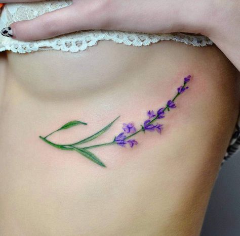 Purple Flowers Tattoo, Purple Flower Tattoo, Purple Tattoo Ink, Purple Tattoo, Purple Flower Tattoos, Flowers Tattoo Design, Lilac Tattoo, Violet Tattoo, Purple Tattoos