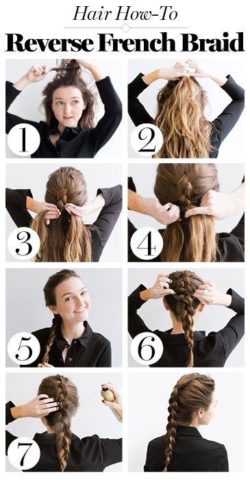 Reverse French Braid, Reverse French Braids, Braid Tutorials, Reverse Braid, French Braid Styles, Reverse French, Braiding Your Own Hair, Goddess Braids Hairstyles, French Braid Hairstyles