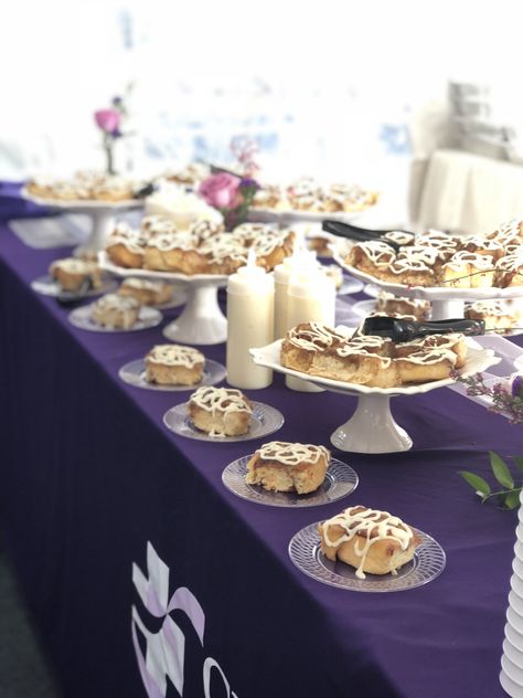 Cinnamon roll display Cinnamon Roll Display Party Ideas, Cinnamon Roll Wedding Display, Cinnamon Rolls Wedding Display, Cinnamon Roll Bar At Wedding, Cinnamon Rolls Display, Wedding Cinnamon Rolls, Cinnamon Roll Display, Cinnamon Rolls Wedding, Cinnamon Roll Wedding