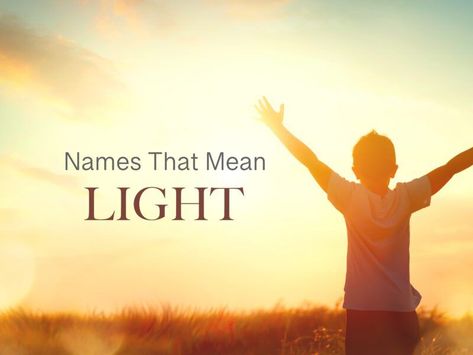 If it's a bright future you envision for your baby, you may want to considering give your baby a name that means “light.” Whether the name you select means “bringer of light,” such as Aila, or “guiding light,” like Manar, each of the following names brings a lustrous vibe your little one can carry throughout their life. Light Names Ideas, Name That Means Light, Boy Names Meaning Light, Names That Mean Light, D Names For Girls, Names Meaning Light, Light Names, Unique Names With Meaning, Bringer Of Light