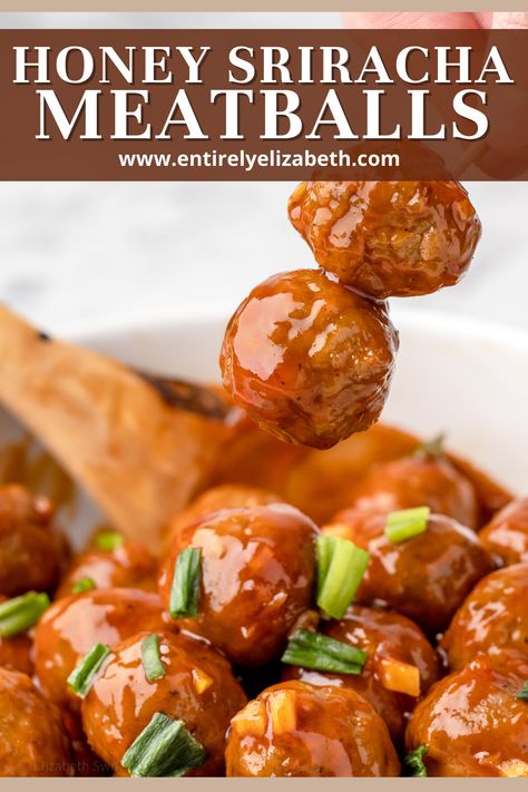 Spicy Honey Garlic Meatballs, Crockpot Sweet And Spicy Meatballs, Sriracha Honey Meatballs, Sweet And Spicy Bbq Meatballs, Honey Sriracha Meatballs Crockpot, Honey Meatballs Crockpot, Meatballs In Crockpot Frozen, Sriracha Meatballs Crockpot, Honey Sriracha Meatballs