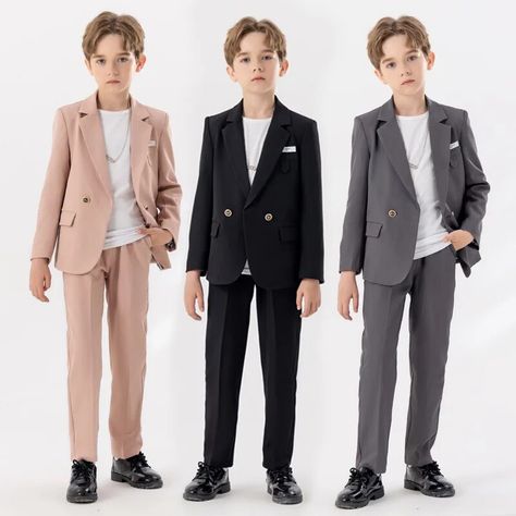 Boy Outfits, Trousers, Spring Fashion, Outfit Sets, Clothes Set, Casual Suit, School Boy, Blazer Fashion, Blazer