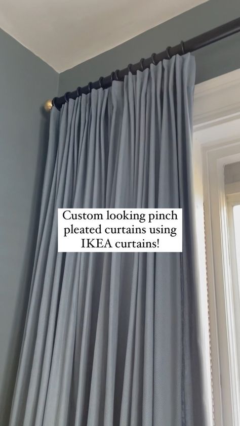 Pleated Window Treatments, French Pleated Drapes, Pinch Pleat With Rings, Pinch Pleat Curtains Ikea, How To Hang Pleated Curtains, Faux Pinch Pleat Curtains, Curtain Pleat Hooks, How To Use Pinch Pleat Hooks, Triple Pinch Pleat Curtains