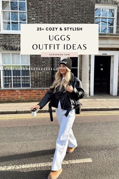 Outfits With Mini Platform Uggs, Bear Paw Boots Outfit Winter, Ugg Maxi Curly Platform Outfit, Ugg Platform Outfit Winter, Classy Ugg Outfit, Women’s Ugg Tasman Outfits, Ugg Platform Boot Outfit, How To Style Mini Platform Uggs, Ugg Mini With Jeans