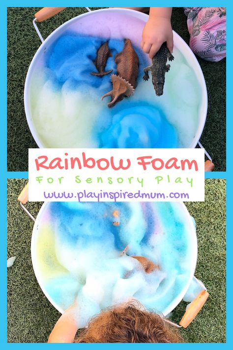 Mum Diy, Play Foam, Sensory Play Recipes, Rainbow Sensory, Diy Rainbow, Messy Play, Toddler Play, Play Ideas, Baby Sensory