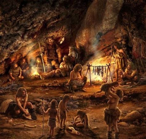 Prehistoric Man, Historical Illustration, Theory Of Evolution, Early Humans, Prehistoric World, Prehistoric Art, Paleo Art, Extinct Animals, The Cave