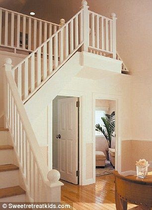 A room for all occasions: A dining room and a stunning staircase are also in the house Victorian Playhouse, Tree House Playground, Luxury Baby Crib, Playhouse Interior, Luxury Playhouses, Katie Homes, Playhouse Ideas, Childrens Playhouse, Backyard Playhouse