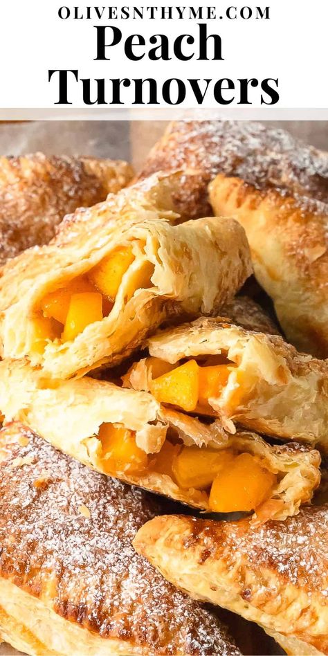 Peach Turnovers Recipe Puff Pastry Dessert Fruit, Peach With Puff Pastry, Peach Turnovers With Fresh Peaches, Peach Dessert With Puff Pastry, Puff Pastry Peach Recipes, Peach Baking Recipes, Peach Turnovers Puff Pastries, Peach Pastry Recipes, Quick Peach Dessert