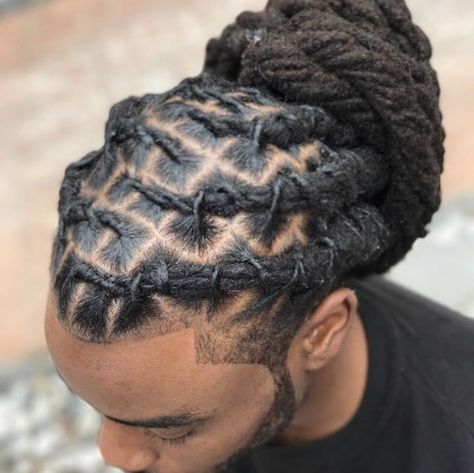 Dread Updo For Men, Long Dread Hairstyles For Men Updo, Professional Loc Styles Men, Loc Styles For Men Updo, Locs In A Ponytail Men, Long Dread Hairstyles For Men, Mens Locs Hairstyles, Men’s Loc Styles Barrel Twist, Men Dreads Styles Black Man