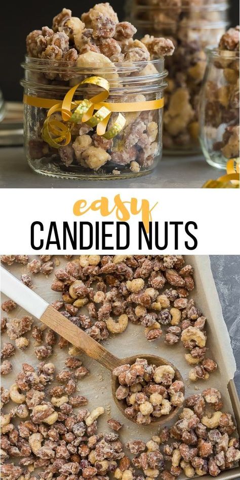 Nuts Video, Candied Nuts Recipe, Edible Holiday Gifts, Christmas Baking Gifts, Homemade Food Gifts, Christmas Food Gifts, Candy Recipes Homemade, Christmas Candy Recipes, Nut Recipes