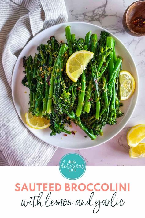 Lemon Garlic Brocollini, Broccoli Lemon Garlic, Lemon Broccoli Recipes, Lemon Broccolini Recipe, Long Stem Broccoli Recipe, Broccolini And Asparagus Recipe, Sauteed Brocollini, Sweet Baby Broccoli Recipes, Broccoletti Recipes