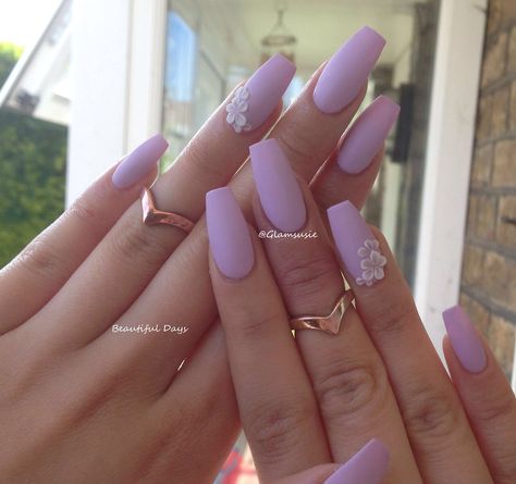 Glamsusie Nails Almond, Hot Nails, Nails Coffin, Medium Purple, Fabulous Nails, Heart Nails, Creative Nails, Sally Hansen, Matte Nails