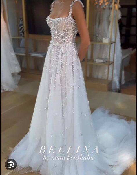 Crystal Beaded Wedding Gowns, Pearl Silk Wedding Dress, Tulle And Pearl Wedding Dress, Pearl And Rhinestone Wedding Dress, Fairytale Wedding Reception Dress, Pearl And Sparkle Wedding Dress, Pearl Wedding Dresses Beaded, Pearl Sparkle Wedding Dress, Sparkly Simple Wedding Dress