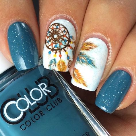 Dream Catcher Nail Art, Dream Catcher Nails, Dream Ideas, Boho Nails, New Nail Designs, Short Nails Art, Latest Nail Art, Acrylic Nail Art, Nail Art Summer