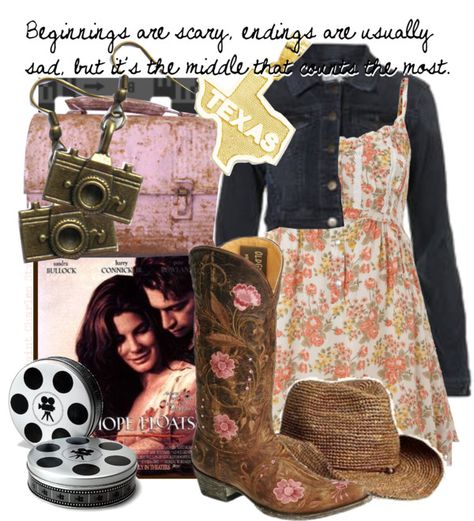 "Movies: HOPE FLOATS" by saintcharlesstyle ❤ liked on Polyvore Hope Floats Quotes, Hope Floats Movie, Hope Floats, Country Style Outfits, Inspired Fashion, Country Girl, Western Outfits, Western Style, Country Girls